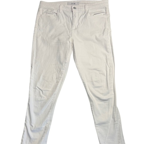 Joe's Jeans Denim - Joes Jeans Womens 32 White Mid Rise Skinny Frayed Raw Hem Jeans